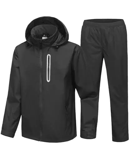 SWISSWELL men's golf rain suit with breathable mesh lining and reflective strips
