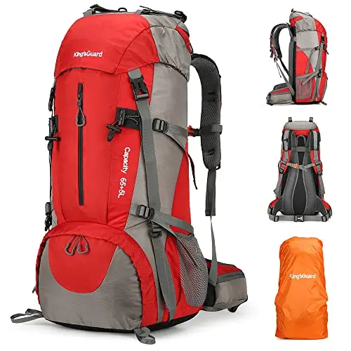 King'sGuard 70L large hiking backpack with rain cover