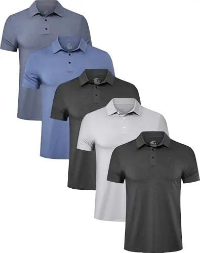 TELALEO 5-pack of men's performance polo shirts