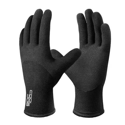 COOLJOB winter freezer work gloves with latex coating and fleece lining