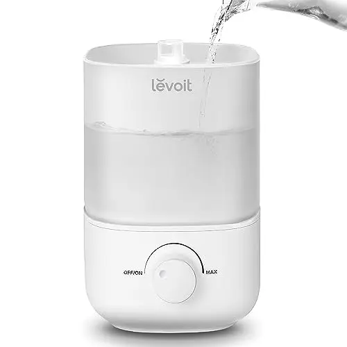 LEVOIT white humidifier with top-fill opening and simple controls