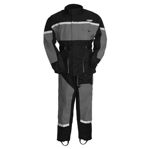First Mfg Co Motorcycle Rain Suit with high-visibility design