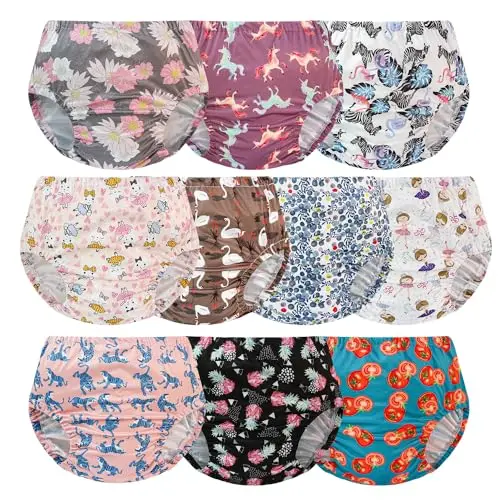 EZ MOMS rubber training pants covers for toddler girls in 10-pack