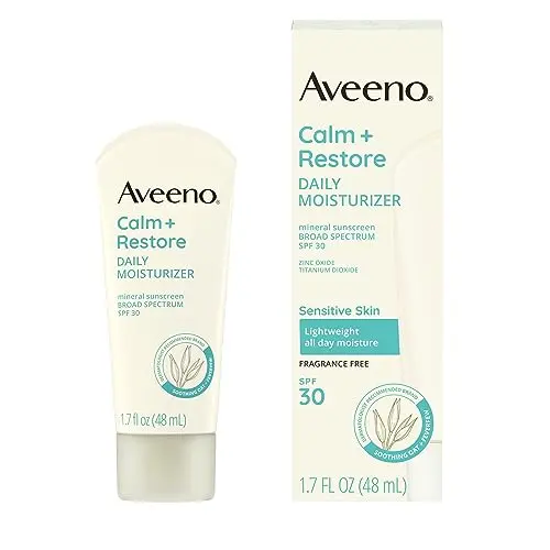 Aveeno Calm + Restore Daily Moisturizer Mineral Sunscreen tube
