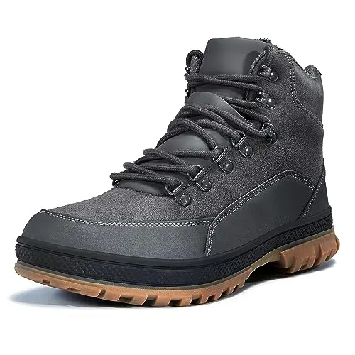 Wondamo men's lightweight waterproof snow boots in dark grey