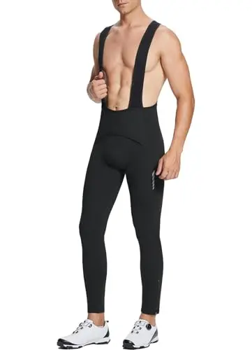 BALEAF men's winter cycling bib pants with 4D padding and thermal fleece lining