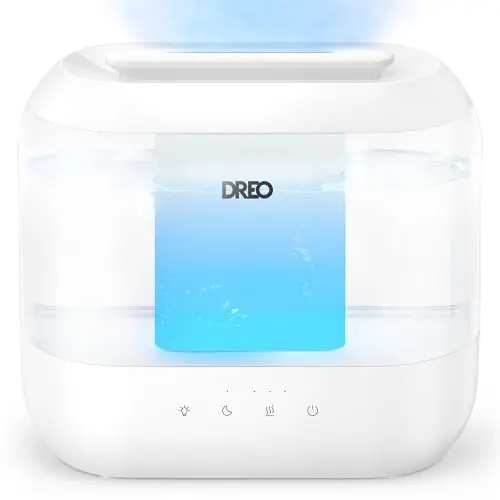 Dreo white humidifier with oval shape and night light feature