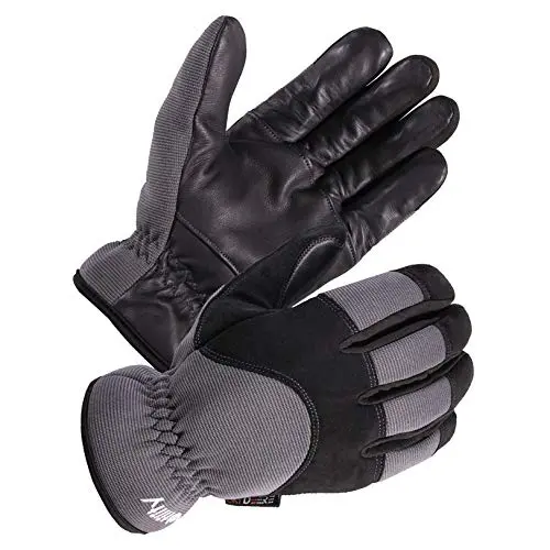 SKYDEER winter leather work gloves with fleece insulation