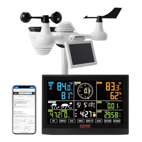 VEVOR YT60234 WiFi Weather Station with solar panel