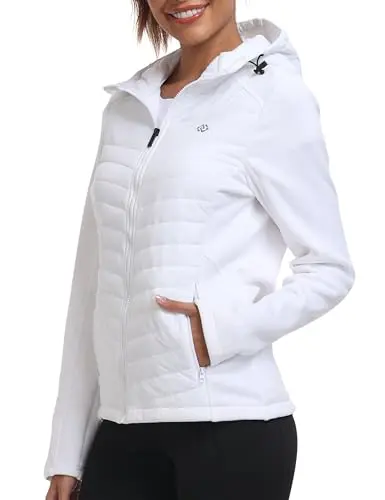 MoFiz women's lightweight hybrid insulated running jacket for fall and winter