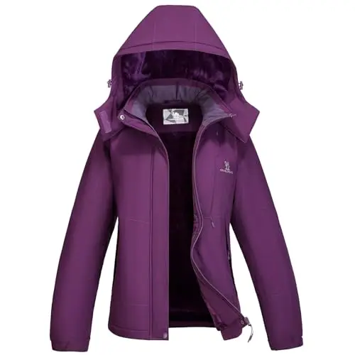 CAMEL CROWN women's waterproof winter coat with fleece lining