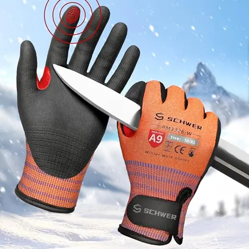 Schwer cut-resistant work gloves with thermal insulation