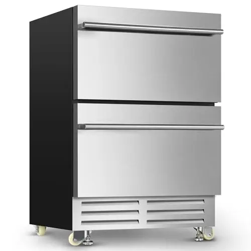 Velivi dual drawer outdoor refrigerator with wheels