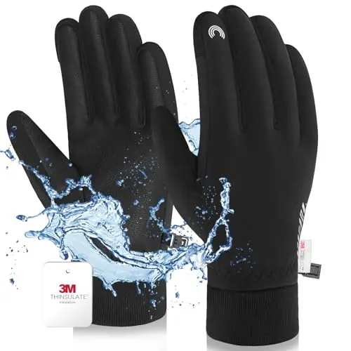 RIGWARL black waterproof gloves with 7-layer thermal fabric