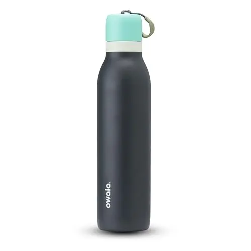 Owala FreeSip Twist insulated water bottle with twist-top lid in Foggy Tide color