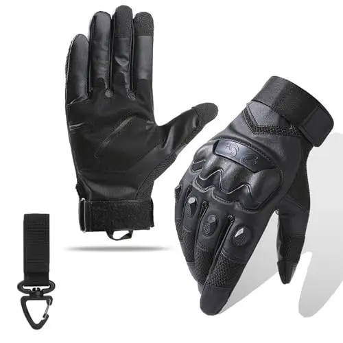Nswern tactical gloves with hard shell and leather palm padding