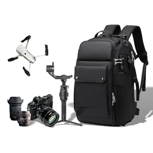 INFINATEZ large waterproof camera backpack with TSA lock and multiple compartments