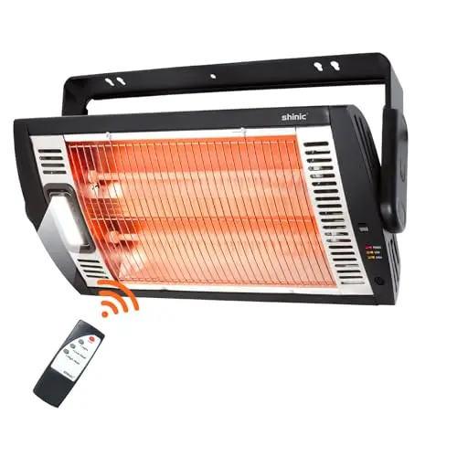 Shinic ceiling mounted quartz garage heater with remote control