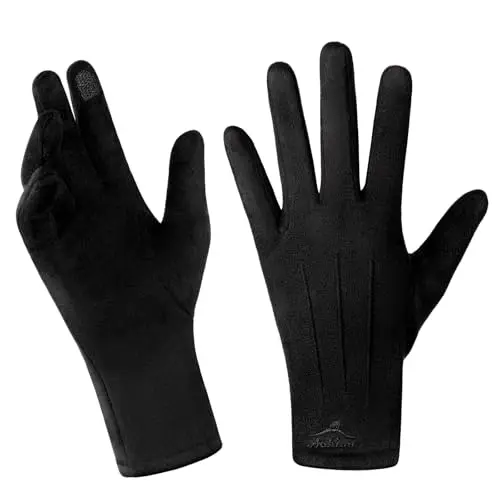Achiou women's winter touchscreen gloves in soft fabric with elegant design