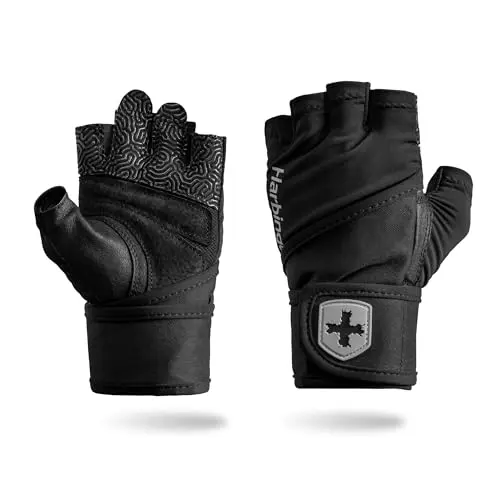 Harbinger Pro Wristwrap 3.0 gloves with tapered wrist support and textured grip