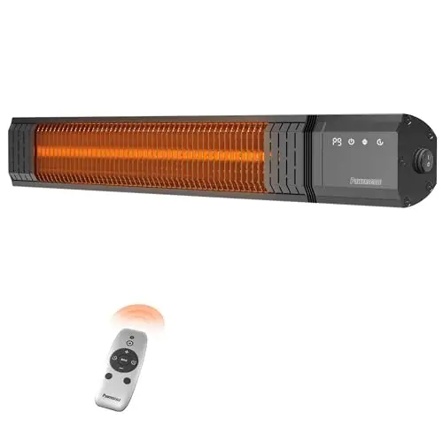 Powerscale wall mounted infrared patio heater with digital display