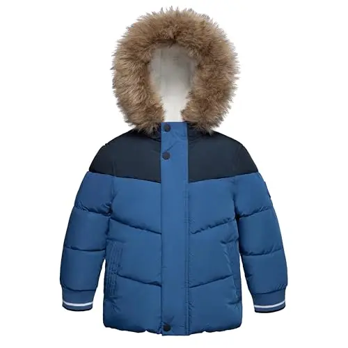 Rokka&Rolla toddler boys water-resistant sherpa fleece lined puffer jacket