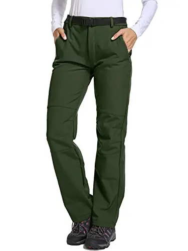Jessie Kidden women's slim fit waterproof pants with fleece lining