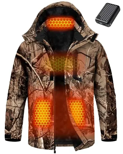 Men Puffer Heated Jacket Graphene Electric Warming Coat