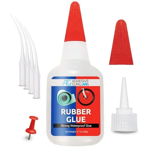 Adhesive Guru Rubber Glue bottle with micro applicator tips