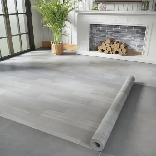 Oxdigi grey oak vinyl flooring roll with leather-like texture