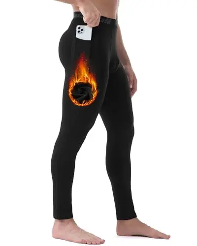 Runhit men's thermal compression pants for cold weather sports