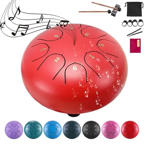 WXYINSPAS steel tongue drum in vermilion red color