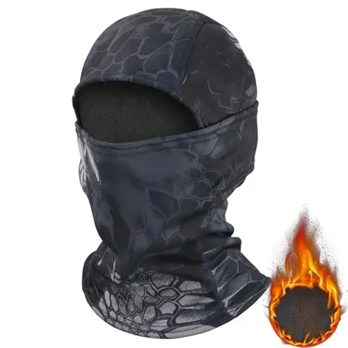 Autumn camouflage balaclava with python design pattern
