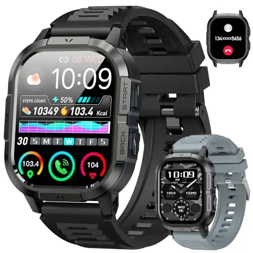 Onaneag military smartwatch with rectangular AMOLED display
