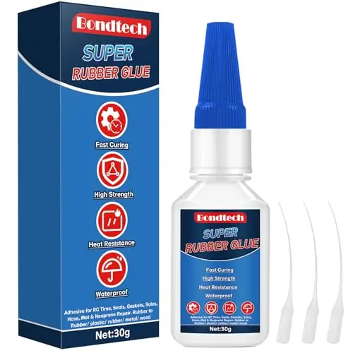 Bondtech Rubber Glue bottle with anti-clogging cap and droppers