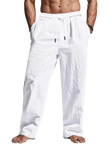 Men's Linen Pants in white color