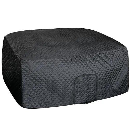 Tlswshsy black insulated hot tub cover with zipper