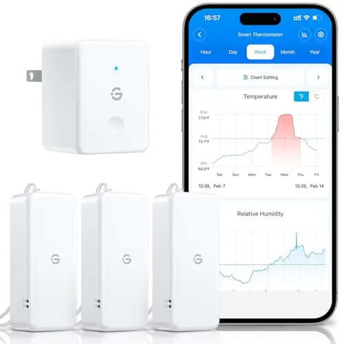 GoveeLife 3-pack WiFi hygrometer thermometer sensors with gateway