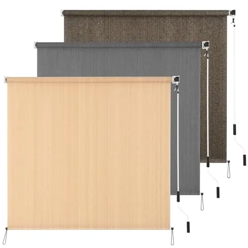 HIDODO outdoor roller shade with elastic cords