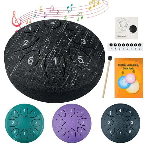 Oun Nana steel tongue drum in black color