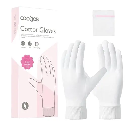 COOLJOB moisturizing cotton gloves with stretch elastic cuff