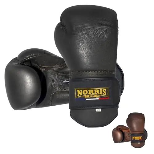 Norris Boxing Store old school black leather boxing gloves