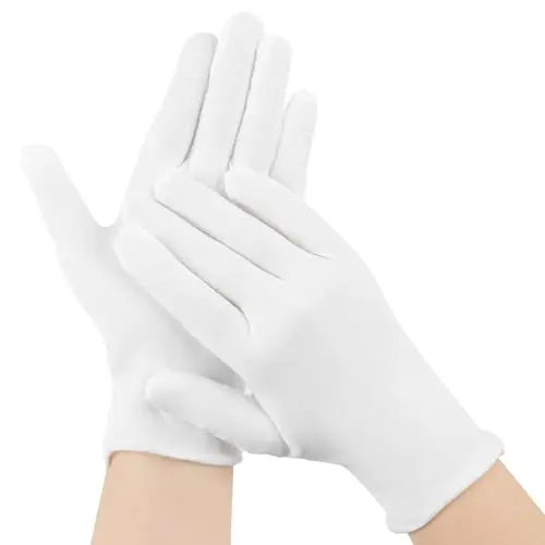 Dnusoirk white cotton gloves for moisturizing and eczema relief