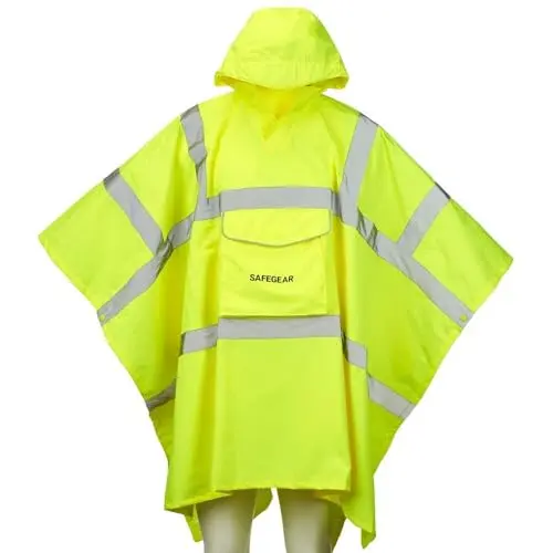 SAFEGEAR high visibility rain poncho for outdoor safety