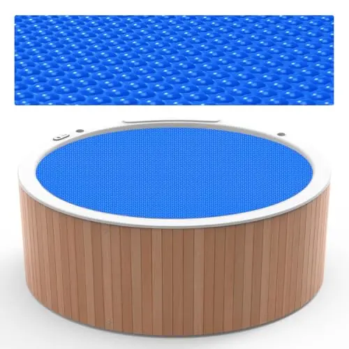 Poolergetic 6-foot round blue thermal blanket for hot tubs