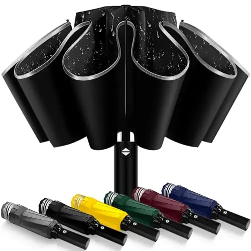 ExploreBliss reverse folding travel umbrella