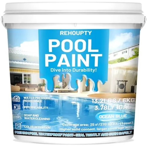 REHOUPTY ocean blue pool paint for concrete