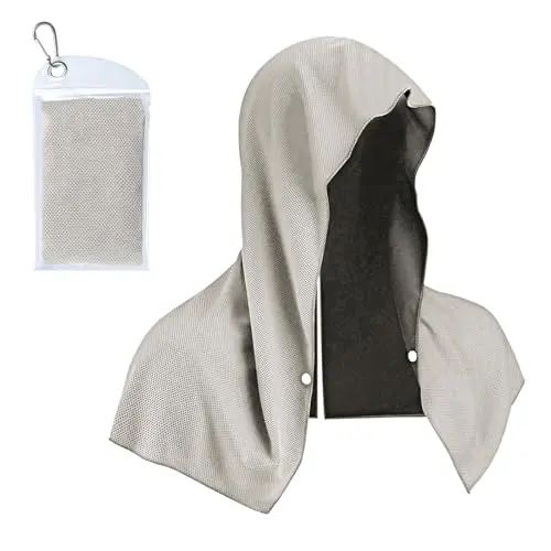 Cooling towel hoodie that wraps around head and neck for instant cooling